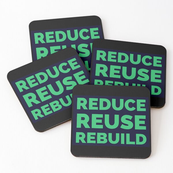 Item preview, Typography Reduce Reuse Rebuild (dark green version) designed and sold by bewareofpossum.