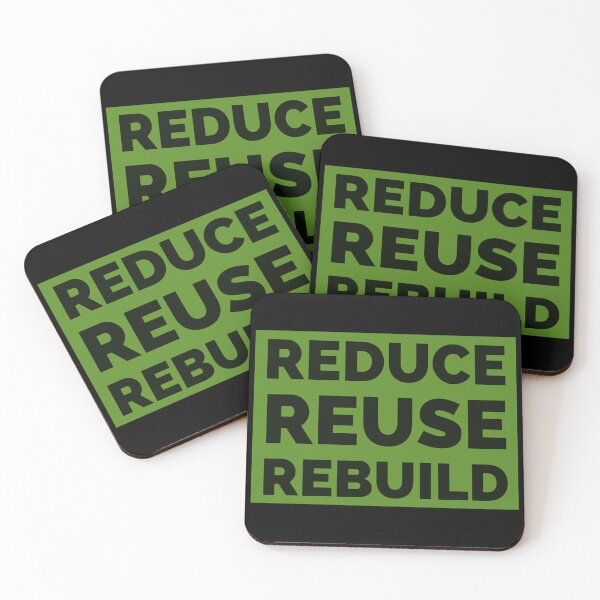 Item preview, Copy of Typography Reduce Reuse Rebuild (lighter green version) designed and sold by bewareofpossum.