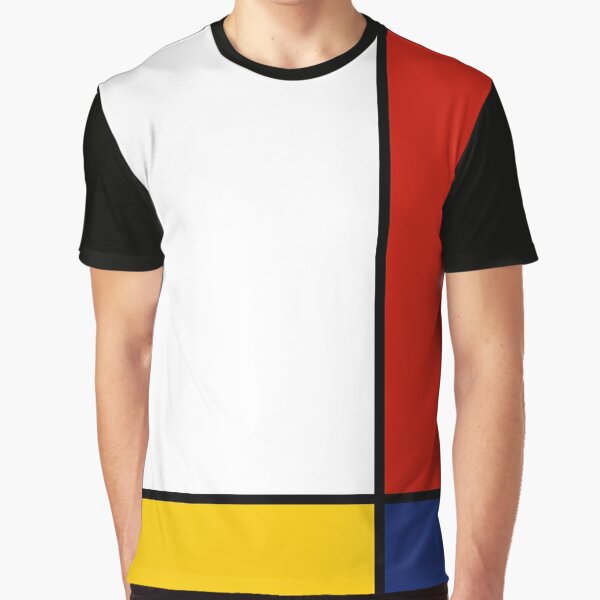 Mondrian Style Abstract Art Graphic T-Shirt