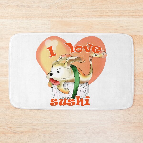 Artikelvorschau, Cute I love sushi dogfish cartoon entworfen und verkauft von CuisineCat.
