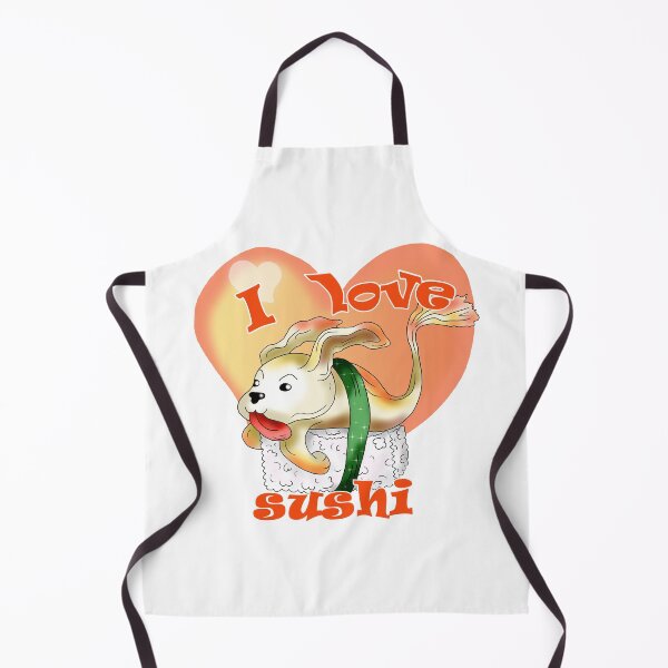 Item preview, Cute I love sushi dogfish cartoon designed and sold by CuisineCat.
