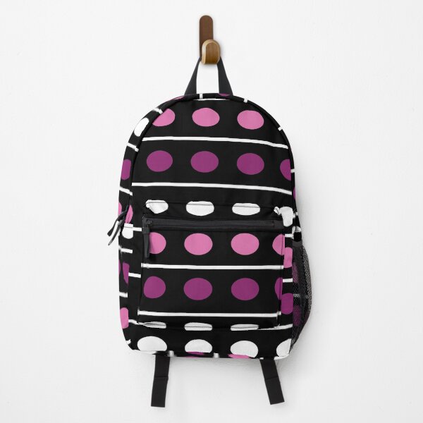 Item preview, Circles Pink Purple White Stripes Black Background designed and sold by ValeriesGallery.