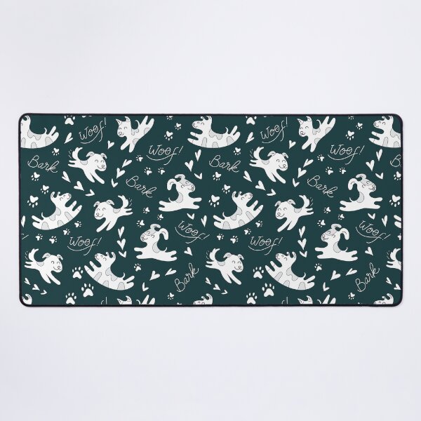 Item preview, Cute puppies playing, doggy pattern, cute dog pattern - Vintage Dark Teal designed and sold by PattyTheGecko.
