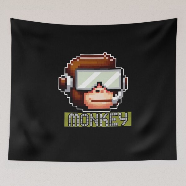Item preview, 8 bit retro space monkey designed and sold by AllLeftSides42.