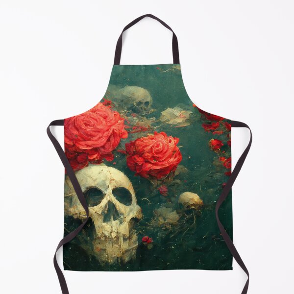Item preview, Gothic vibe skull and red roses in the river designed and sold by DarkDesign69.