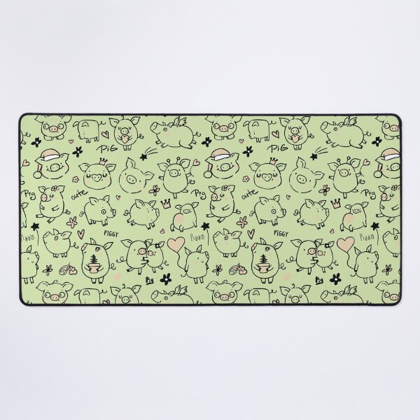 Item preview, Cute little hand drawn pigs with hats and ballons - for farm pig lovers - Adorable animal pattern, pig motif - Light Green designed and sold by PattyTheGecko.