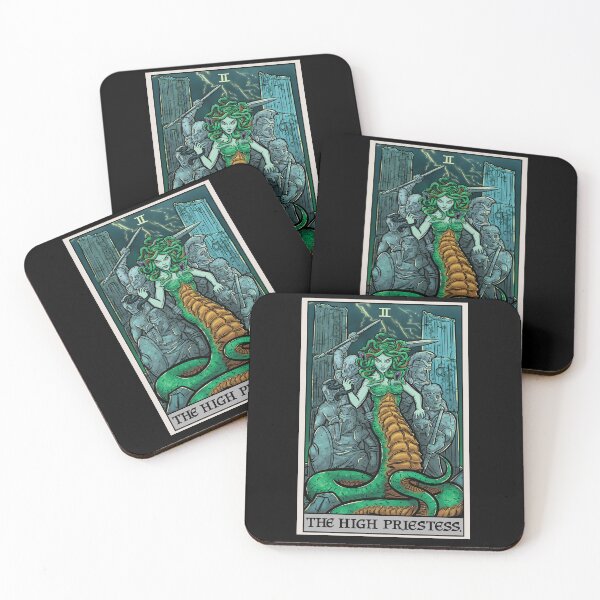 Item preview, The High Priestess Tarot Card Medusa Greek Mythology Gorgon Horror designed and sold by TheGhoulishGarb.
