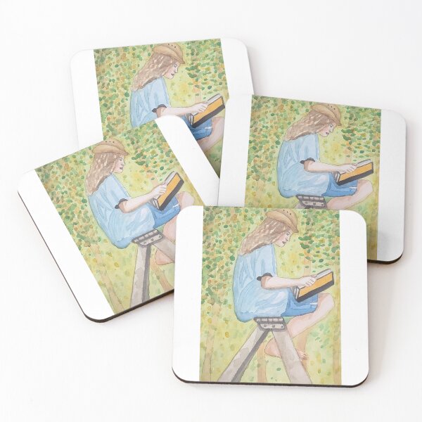 Item preview, Girl reading in the woods designed and sold by altairaleon.