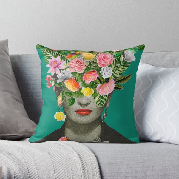 Frida Blumen (Grün) Dekokissen