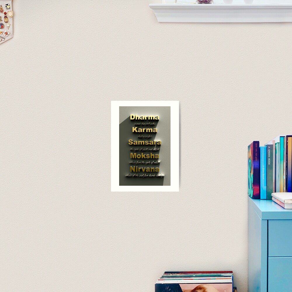 "Dharma, Karma, Samsara, Moksha and Nirvana" Poster for Sale by ...