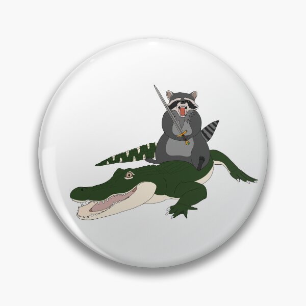 Item preview, Bojangles the Attack Raccoon (Riding His Alligator Mount) designed and sold by Ellephabetsoup.