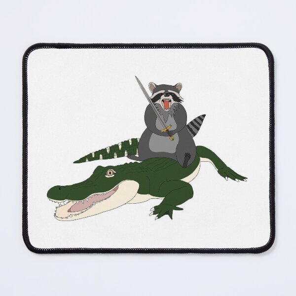 Item preview, Bojangles the Attack Raccoon (Riding His Alligator Mount) designed and sold by Ellephabetsoup.