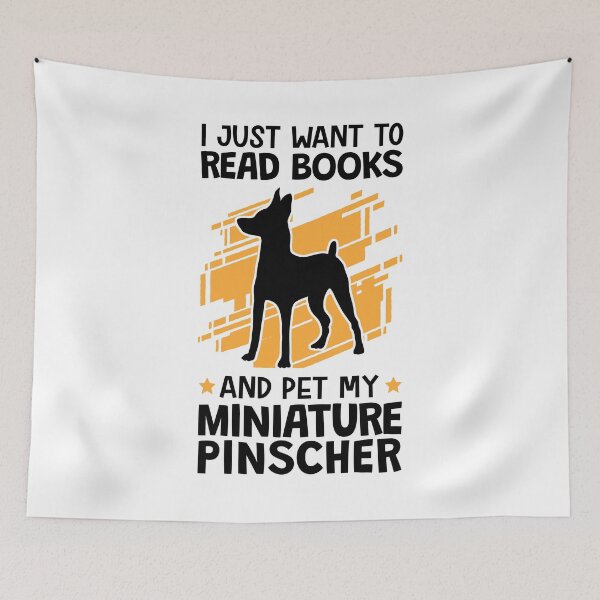 Aperçu de l'œuvre Pinscher nain caresser et lire Pinscher créée et vendue par madgrfx.