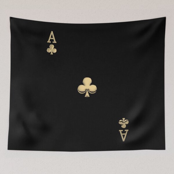 Item preview, Ace of Clubs in Gold over Black  designed and sold by Serge Averbukh Art Studio.