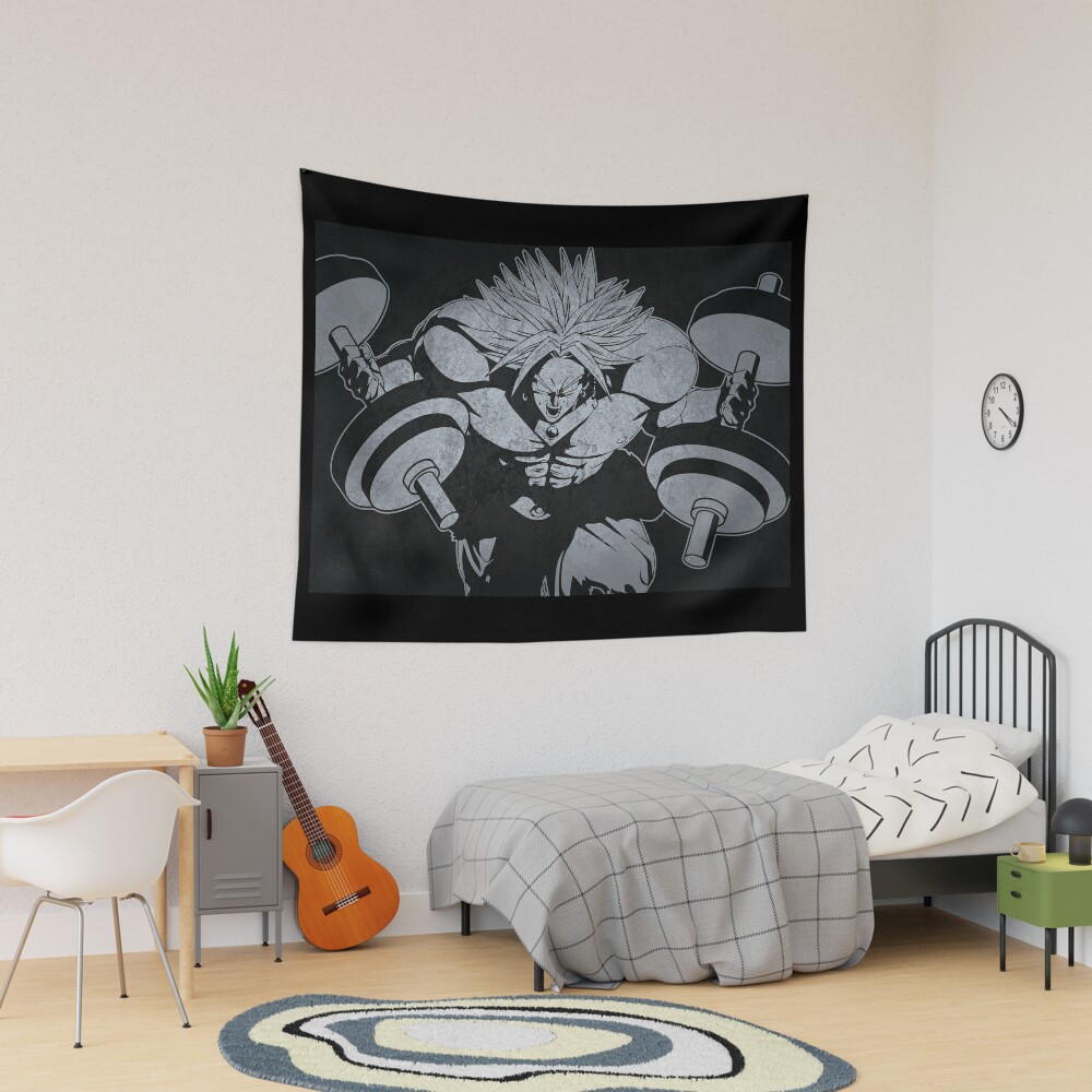 Broly Lifting Weights - Train Insaiyan | Tapestry sold by Guilherme Moraes  | SKU 52924172 | 65% OFF Printerval