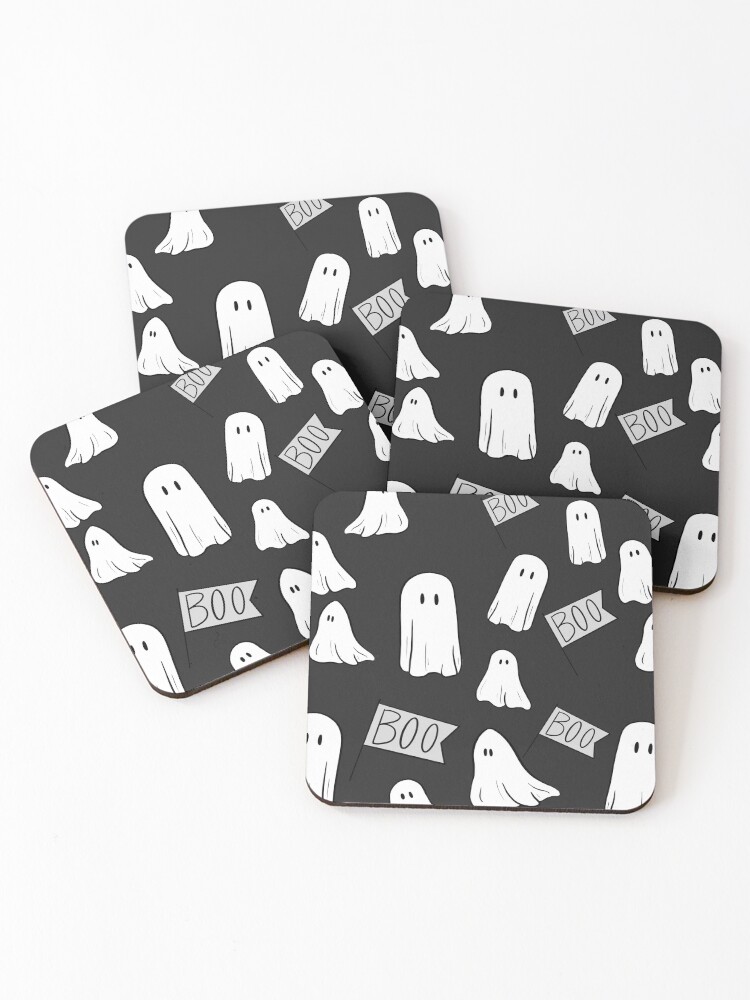 Thumbnail 1 of 5, Coasters (Set of 4), BW Ghost Pattern designed and sold by princesssomo21.