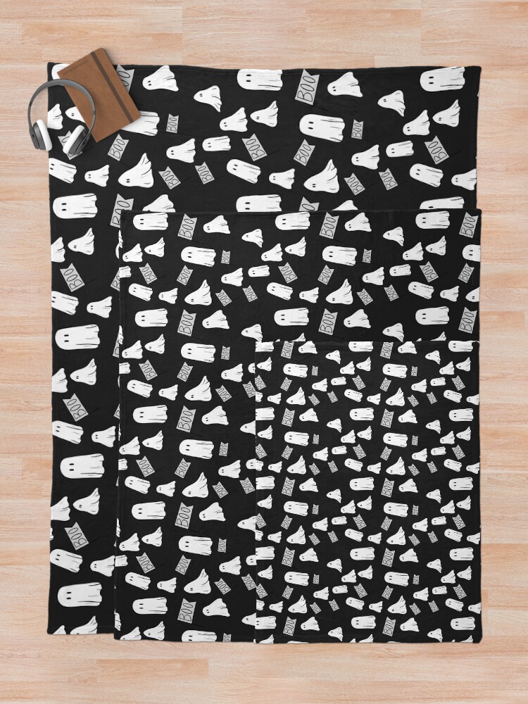 Thumbnail 5 of 6, Throw Blanket, BW Ghost Pattern designed and sold by princesssomo21.