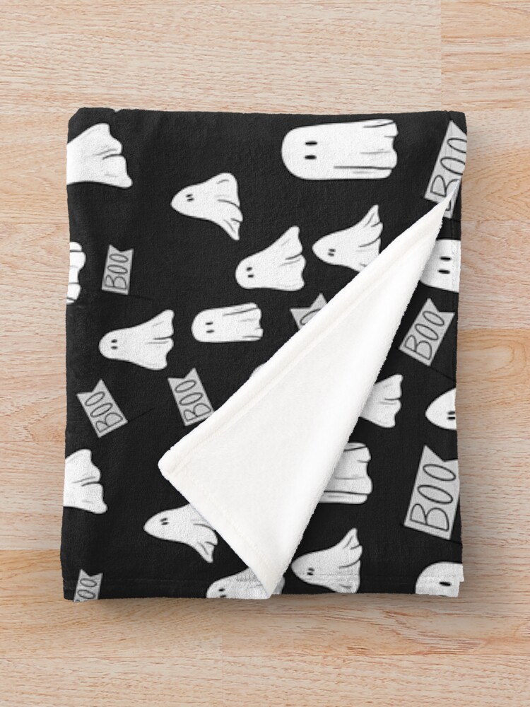 Thumbnail 3 of 6, Throw Blanket, BW Ghost Pattern designed and sold by princesssomo21.