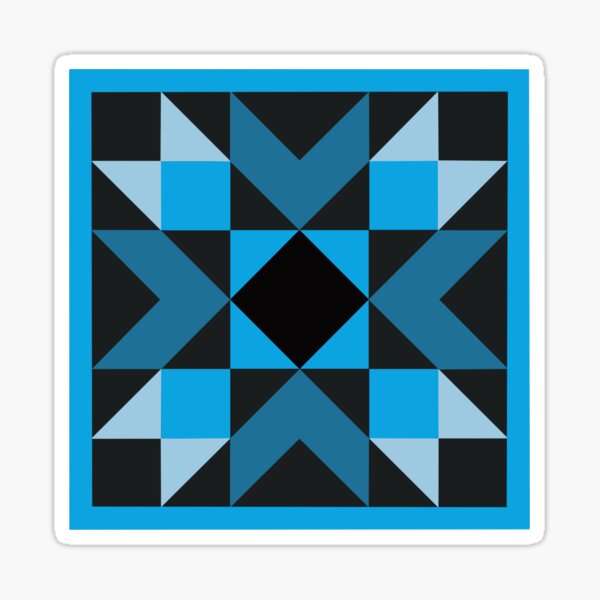 Barn Quilt Blue Sticker