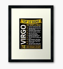 Top 10 Signs To Spot True Virgo Zodiac Framed Print
