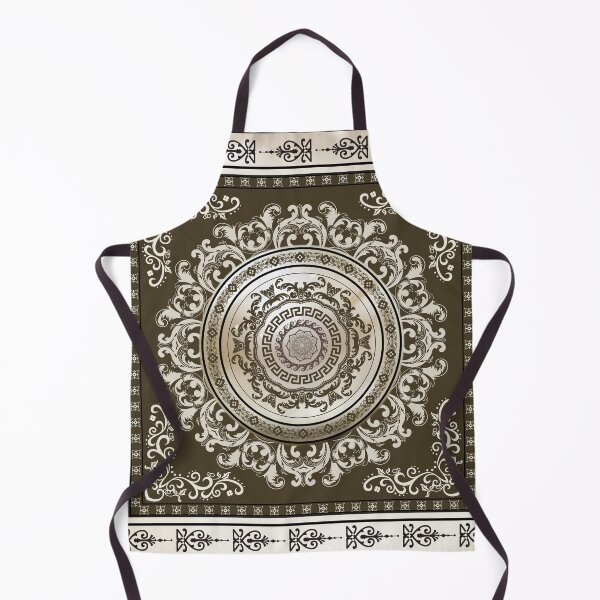 Item preview, Ornate Greek Key Meander Brown and Cream Medallion designed and sold by Yiorgos Designs.