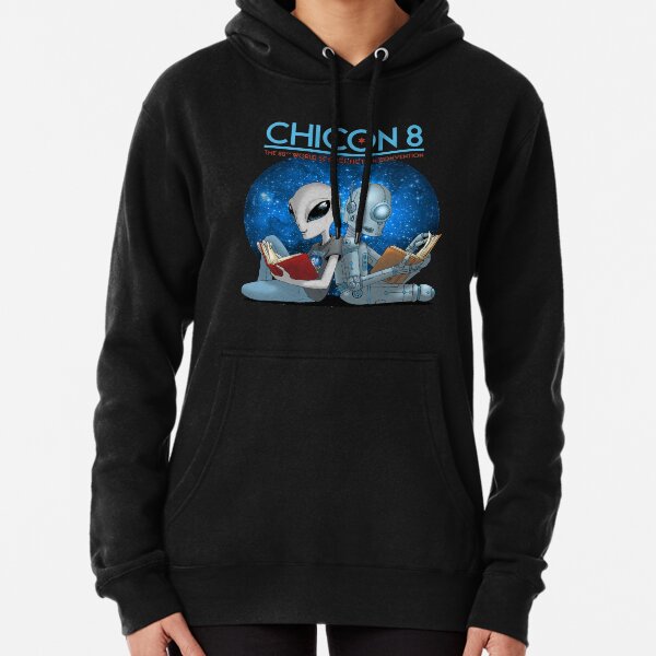 Chicon 8: Alien and Robot Reading Pullover Hoodie