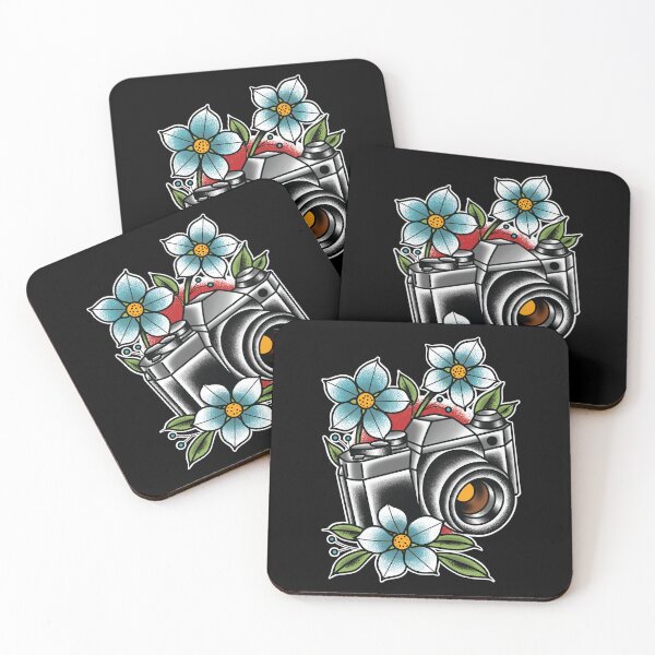Item preview, Vintage Camera and flowers Traditional Tattoo designed and sold by SevenRelics.