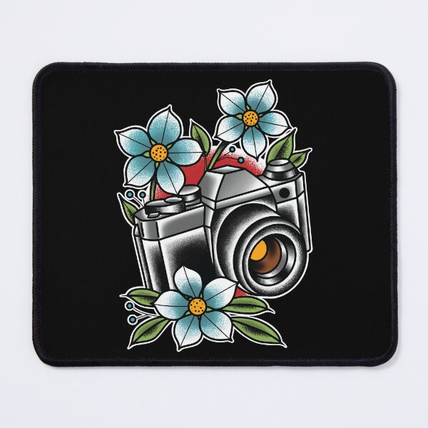 Item preview, Vintage Camera and flowers Traditional Tattoo designed and sold by SevenRelics.