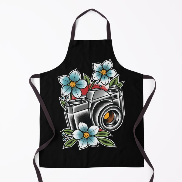 Item preview, Vintage Camera and flowers Traditional Tattoo designed and sold by SevenRelics.