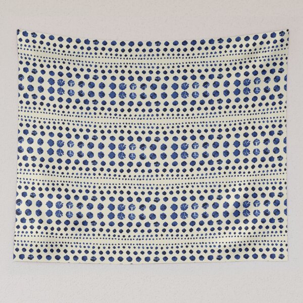 Item preview, Shibori Circles - Dk. Blue on Cream designed and sold by bmfabricdesigns.