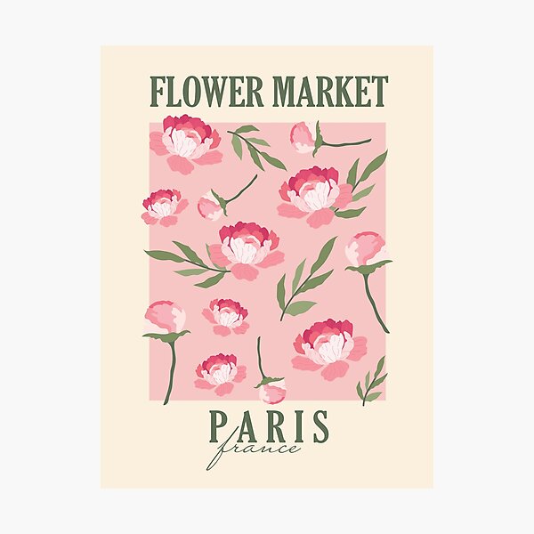 Item preview, Paris and Peonies Flower Market Print designed and sold by houseandharper.