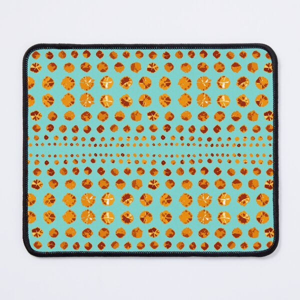 Item preview, Shibori Circles - Orange on Aqua designed and sold by bmfabricdesigns.