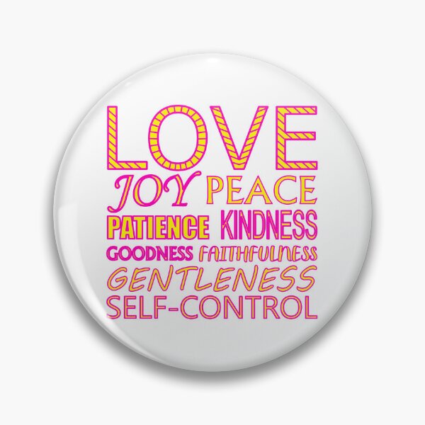 Item preview, Fruit of the Spirit Hot Pink and Yellow Text on White Background designed and sold by aheartforgod.