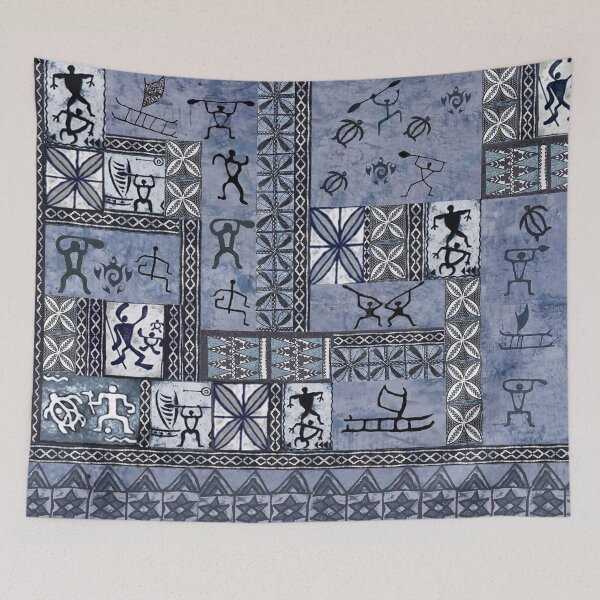 Item preview, Hawaiian Paddleman Petroglyph Tapa designed and sold by J Marielle Designs.