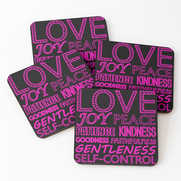 Item preview, Fruit of the Spirit Hot Pink Text on Black Background designed and sold by aheartforgod.
