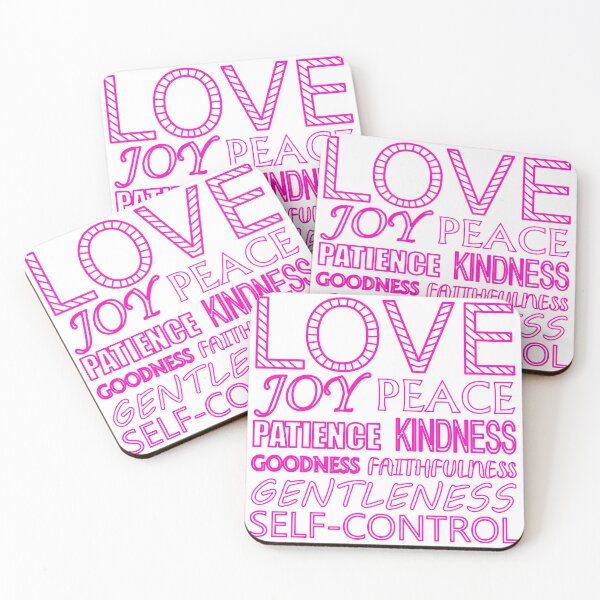 Item preview, Fruit of the Spirit Hot Pink Text on White Background designed and sold by aheartforgod.