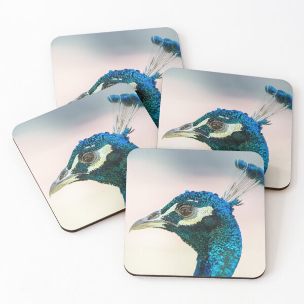 Item preview, Peacock head against bright background designed and sold by Images by Chris de Blank.