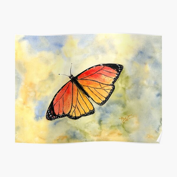 Monarch Butterfly Watercolor Poster For Sale By Waterstrokesart