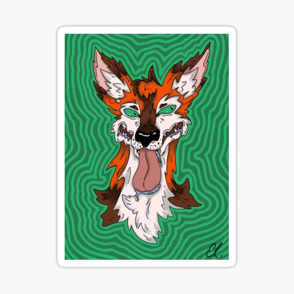 Funky Red Fox Sticker