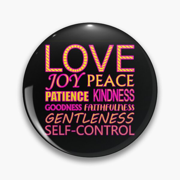 Item preview, Fruit of the Spirit Hot Pink and Yellow Text on Black Background designed and sold by aheartforgod.