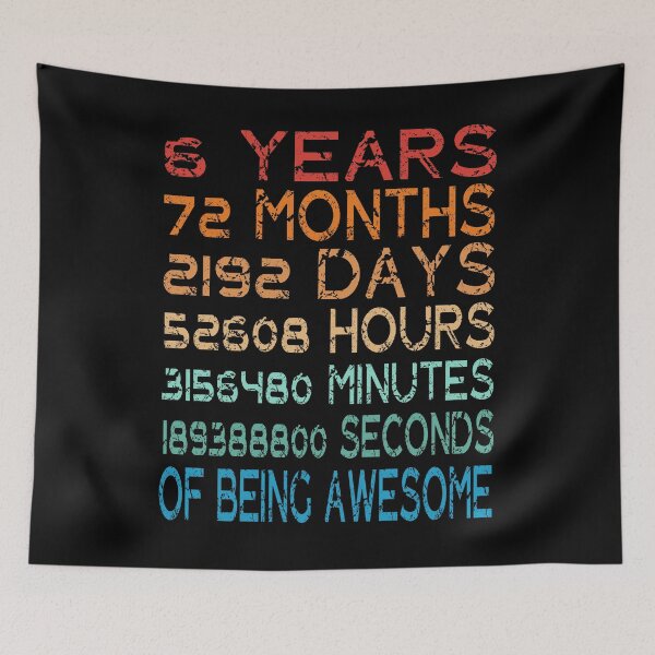 Item preview, Years Old 6th Birthday Gift Vintage Retro 72 Months designed and sold by Countrysmart.