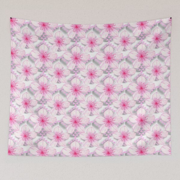 Item preview, White / Light Pink/ Hot Pink Native Floral Print designed and sold by JMWCD.