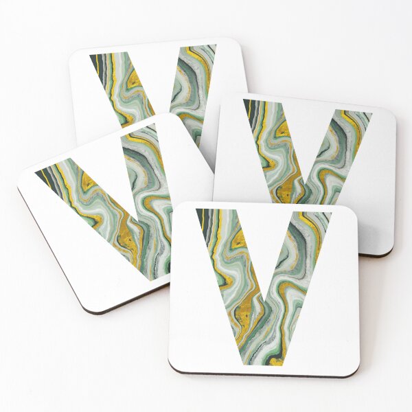 Item preview, The Letter V Green Marble Font designed and sold by smiledeer78.
