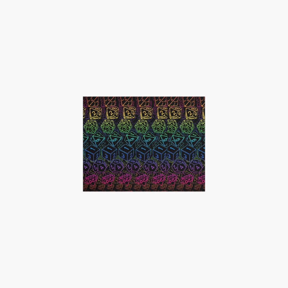 Dice Pattern D20 Rainbow Jigsaw Puzzle