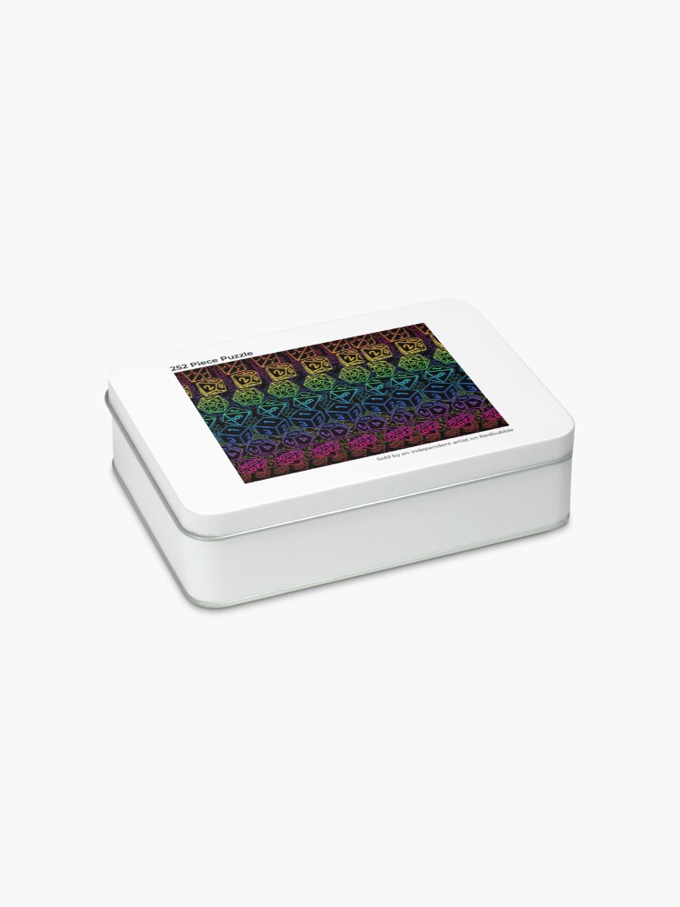 Alternate view of Dice Pattern D20 Rainbow Jigsaw Puzzle