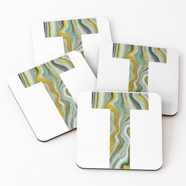 Item preview, The Letter T Green Marble Font designed and sold by smiledeer78.