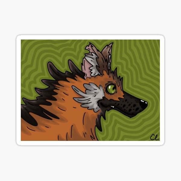 "Maned Wolf" Sticker for Sale by LoopyDogArt Redbubble