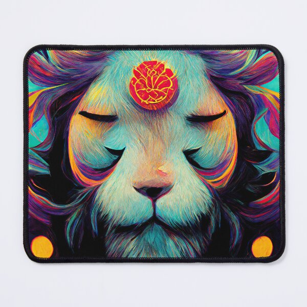 Item preview, Sleepy Majestic Psychedelic Lion designed and sold by WolfPack-Art.