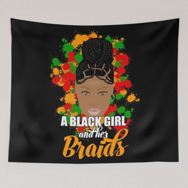 Item preview, Black Girl With Locs or Braids in a Bun designed and sold by blackartmatters.