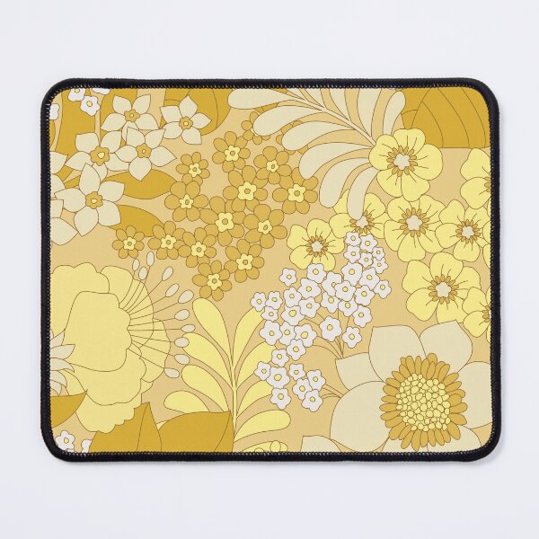 Item preview, Yellow, Ivory & Brown Retro Floral Pattern designed and sold by Eyestigmatic.